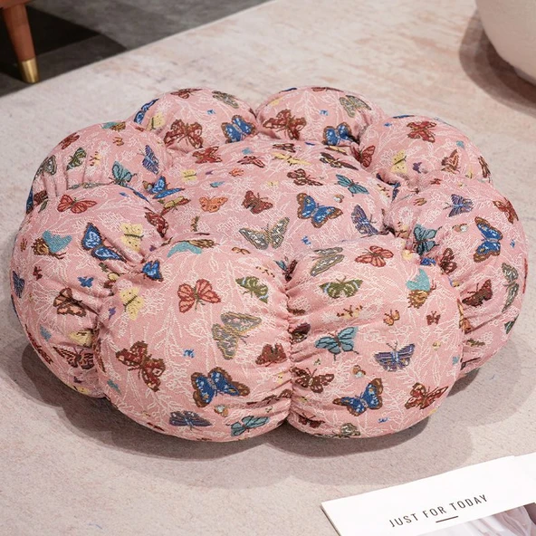 Retro Kelebek Yer Minderi Peluş Oyuncak - Pembe 60cm - 10