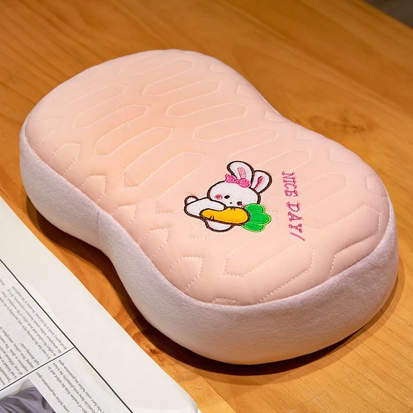 Buz İpek Lateks Yastık - Pembe Tavşan 30x20cm