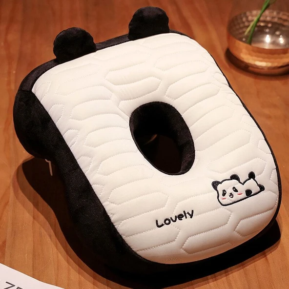 L Şeklinde Lateks Uyku Yastığı - Panda - 33x25x13CM