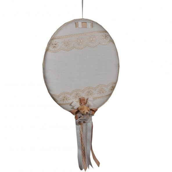 PartiPan Kapı Süsü Keten Ayıcıklı Beyaz