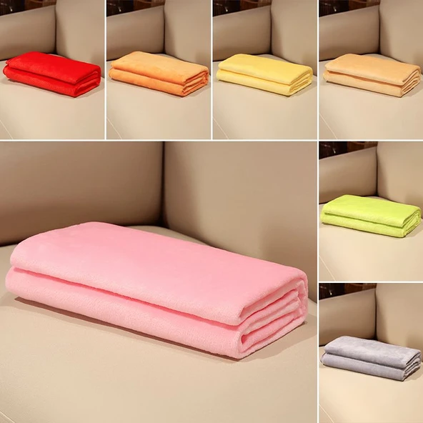 Flanel Battaniye - Pembe, Orta Boy 1*1.7m - 9
