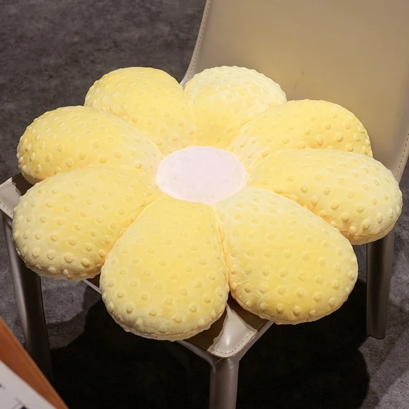 Papatya Peluş Tatami Minder - Sarı - 75cm