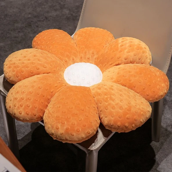 Papatya Peluş Tatami Minder - Turuncu - 75cm
