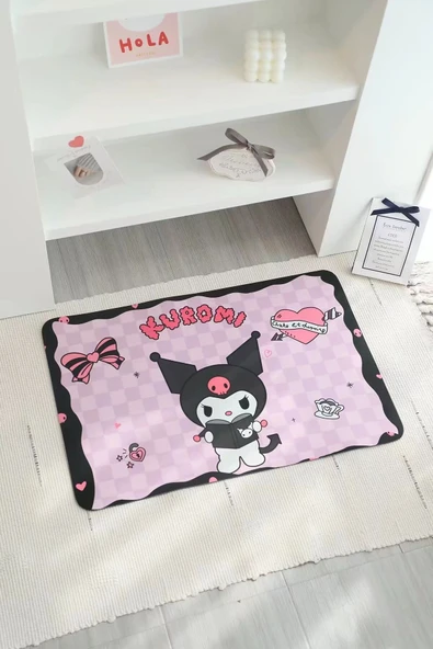 Çizgi Film Desenli Peluş Halı - Kuromi - Tek Boyut