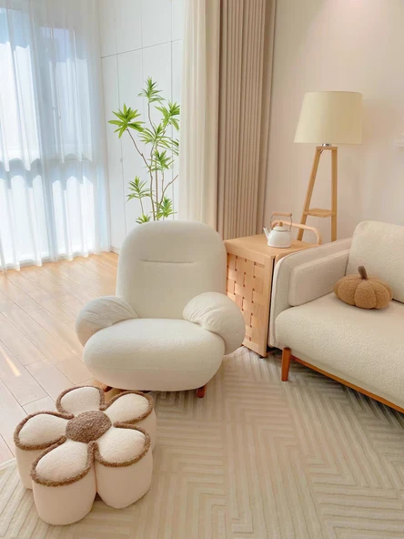 Çiçek Tasarımlı Peluş Minder - Kahverengi 40*40*10cm - 8