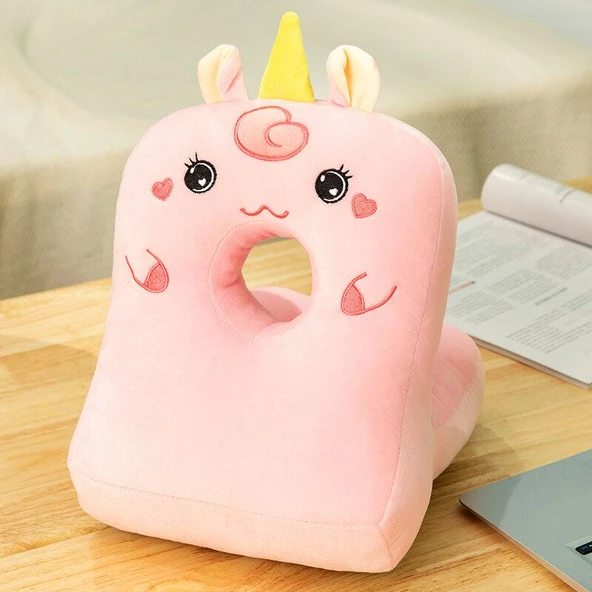 L Şeklinde Buz Rattan Uyku Yastığı - Unicorn Tek Taraflı Kristal Kumaş