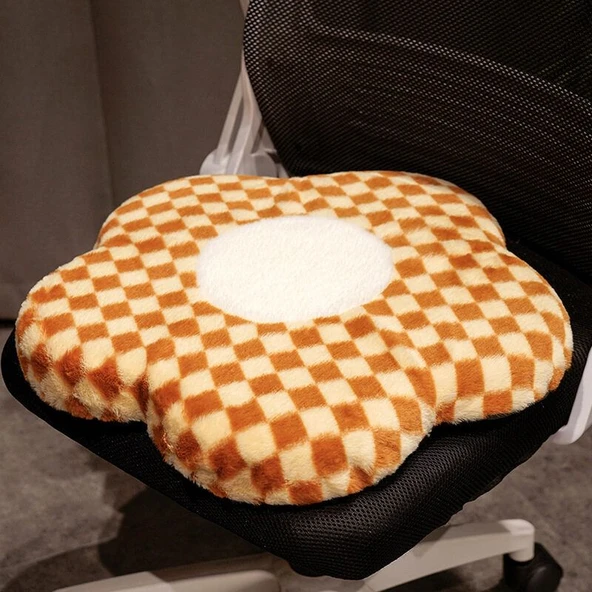 Çiçek Desenli Hafızalı Köpük Oturma Minderi - Mavi Çiçekli - 45x45x4cm - Resim 7