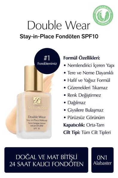 ESTEE LAUDER foundation of the same shade for 24 hours Spf 10 ( 0n1 Alabaster )30 ml MC.GZLK19