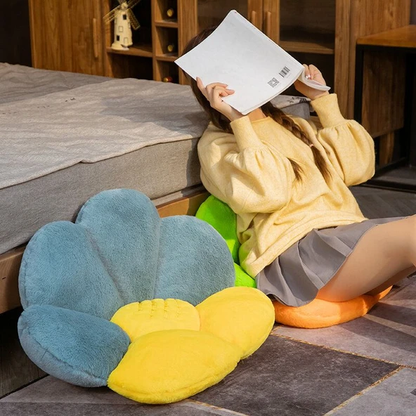 Havuç Kaktüs Tavşan Tüyü Yarım Çevre Minder Sırt Desteği - Çilek 55*65cm - Resim 10