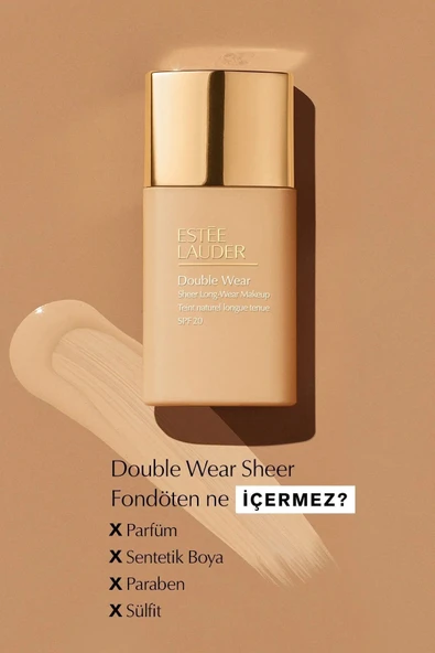 ESTEE LAUDER Double Wear Sheer Işıltı ve Nem Etkili Hafif Dokulu Fondöten SPF20 - 30ml Renk:1N2 Ecru - 4