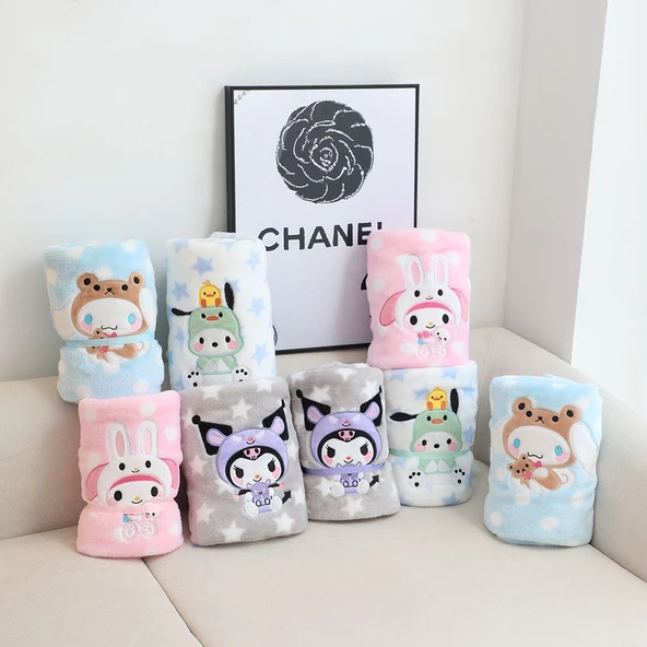 Çizgi Film Peluş Battaniye - Yıldızlı Pompompurin - 150x100cm - 2
