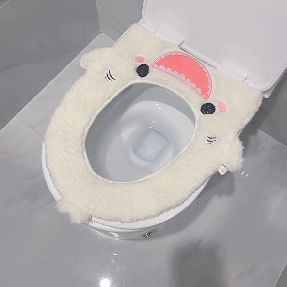 Köpek Balığı Klozet Kapak Pedi - Mor - 6