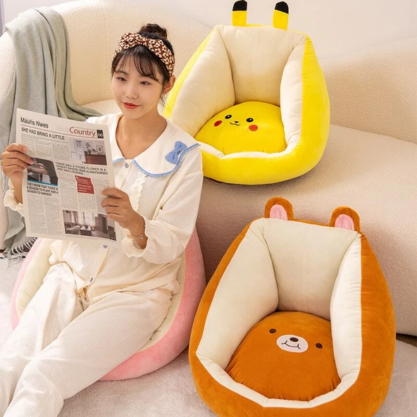 Çizgi Film Peluş Oturma Minderi - Gri Totoro 50x45x35cm - 12