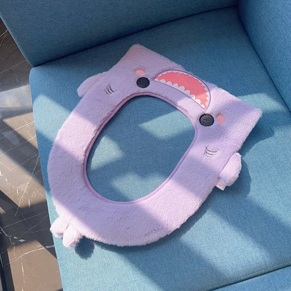 Köpek Balığı Klozet Kapak Pedi - Mor - 3