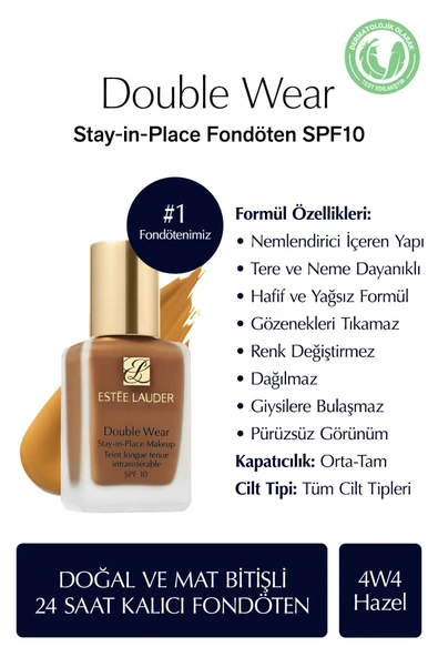 ESTEE LAUDER Foundation SPF 10  4W4 Hazel 30 ml MCZVG29 with Natural and Matte Finish