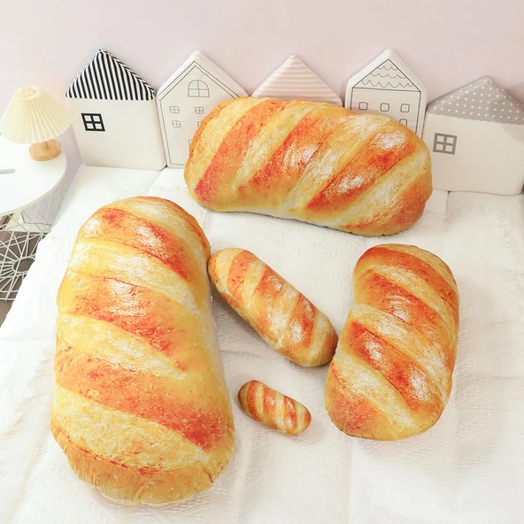Karamel Ekmek Peluş Yastık - 80cm - 5
