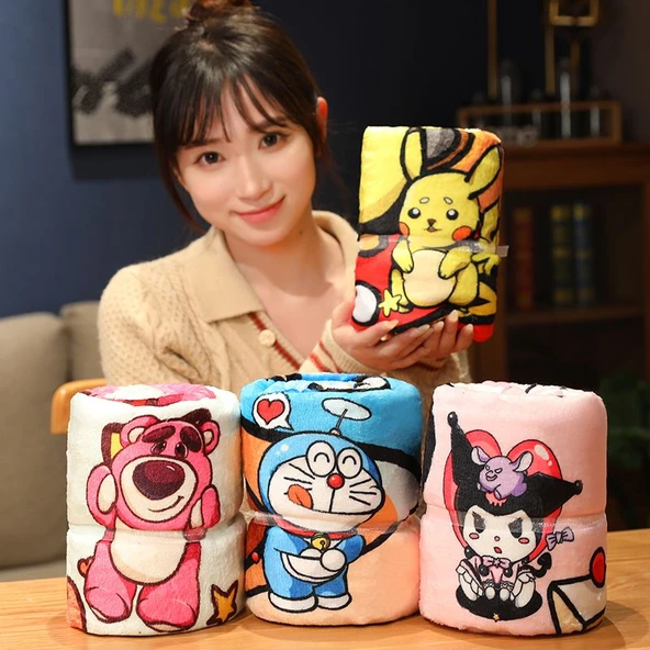 Çizgi Film Desenli Battaniye - Pikachu (Hediye Kutulu) 110x160cm - 2