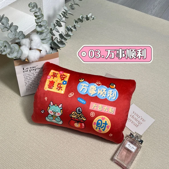 Şanslı Peluş El Isıtıcı Yastık - Her Şey Yolunda 30x20x10cm