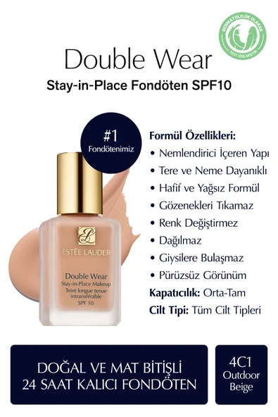 ESTEE LAUDER Double Wear Stay-in Doğal Ve Mat Bitişli - -place Fondöten Spf 10 -30 Ml Mczvg3