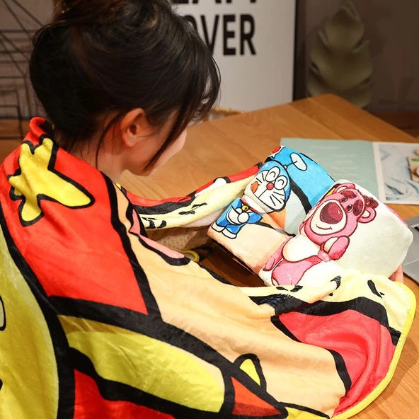 Çizgi Film Desenli Battaniye - Doraemon (Hediye Kutulu) 80x110cm - 10