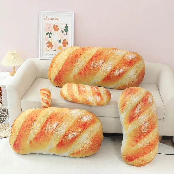 Karamel Ekmek Peluş Yastık - 80cm - 2