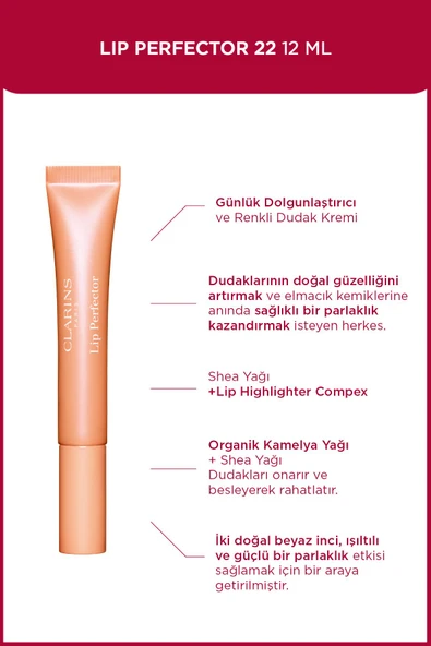 CLARİNS Lip Perfector 22 Peach Glow 12ml