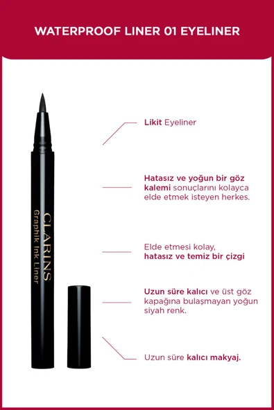 CLARİNS Graphik Ink Liner 01 Intense Black Likit Eyeliner