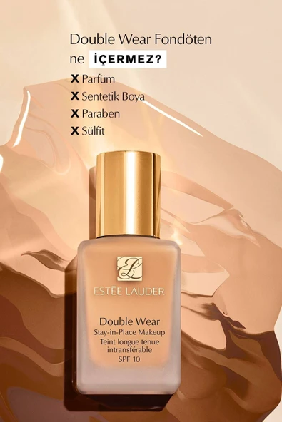 ESTEE LAUDER Doğal ve Mat Bitişli - Double Wear Stay-in-Place Fondöten SPF 10 ( 2C0 Cool Vanilla ) - 30 ml - 5