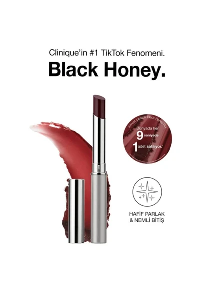 CLİNİQUE Almost Lipstick Honey Ruj 1.9GM/.06OZ hafif parlak, nemli ve doğal Dudak Balmı
