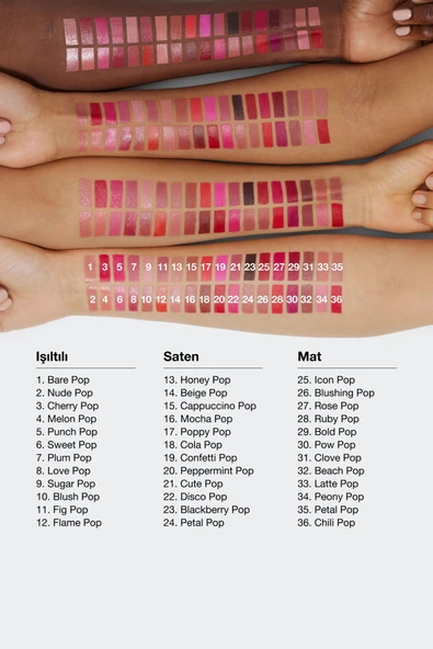 CLİNİQUE Pop Longwear™ Gün Boyu Kalıcı Ruj - Renk: Sugar Pop 3.9g | Parlak Bitiş - 6