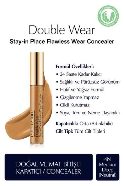 ESTEE LAUDER Kapatıcı - Double Wear Stay-in-Place Flawless Wear Concealer - Renk: 4N Medium Deep (Neutral) 7ml