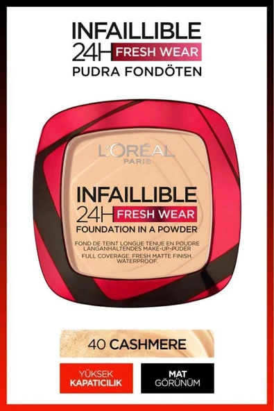 L'OREAL PARİS Infaillible 24h Fresh Wear Pudra Fondöten 40 Cashmere