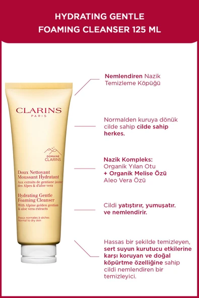 CLARİNS HYDRATING GENTLE FOAMING CLEANSER 125 ML - Normalden Kuruya Dönük Ciltler için Temizleyici