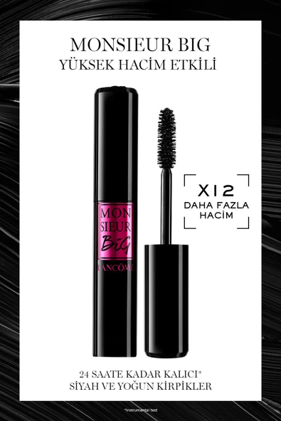 LANCOME Monsieur Big Yüksek Hacim Etkili Siyah Maskara 01 Big İs The New Black 3614271682369