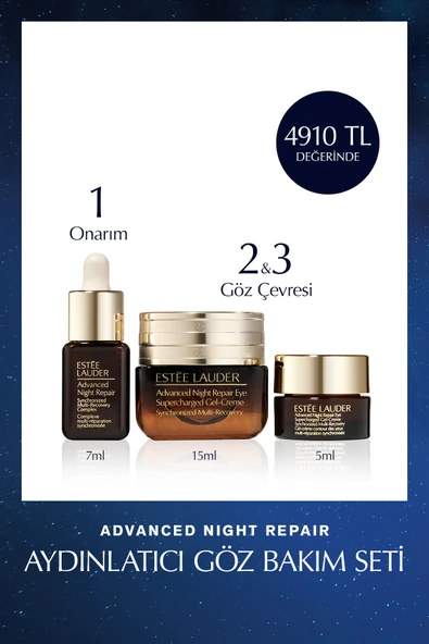 ESTEE LAUDER Advanced Night Repair Göz Bakım Seti - Supercharged Göz Kremi (15ml + 5ml), Serum 7ml