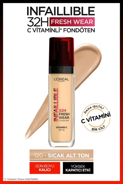 L'OREAL PARİS L’oréal Paris Infaillible 24h Fondöten - 120 Vanilla