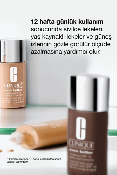 CLİNİQUE Even Better™ Doğal Bitişli Fondöten SPF 15 - Renk: Cn 40 Cream Chamois 30ml | C Vitamini - 6