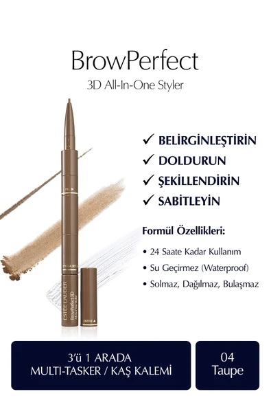 ESTEE LAUDER Kaş Kalemi - BrowPerfect 3D All-In-One Styler Multi-Tasker 04 Taupe