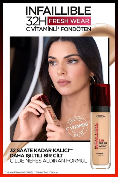 L'OREAL PARİS L'Oréal Paris Infaillible 32H Fresh Wear C Vitaminli Fondöten - 220 Sand - Resim 2