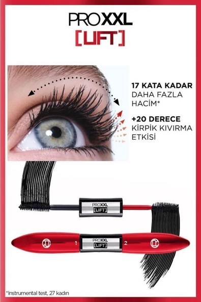 L'OREAL PARİS Pro Xxl Lift Çift Taraflı Maskara - Kirpik Lifting Etkisi - 7