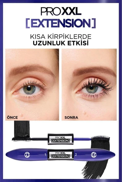 L'OREAL PARİS L'oréal Paris Pro Xxl Extension Çift Taraflı Maskara - Uzunluk Etkisi - 3