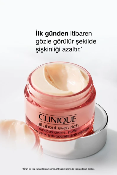 CLİNİQUE All About Eyes Rich™ Hyalüronik Asit Ve Kafein Içeren Yoğun Göz Kremi 15ml | Şişkinlik Ve Koyu Halka - 3