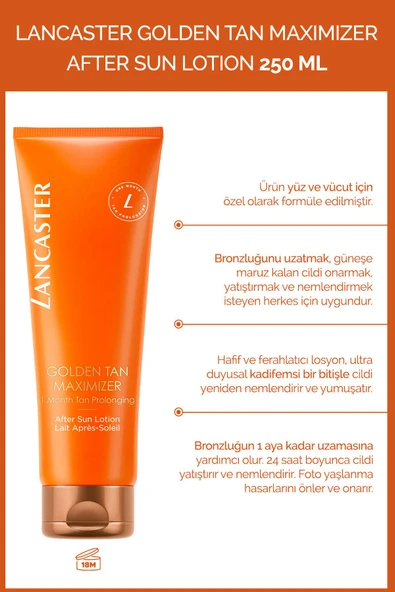 LANCASTER Golden Tan Maximizer After Sun Lotion Live With Light