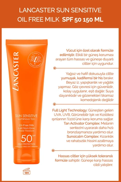 Lancaster Sun Sensıtıve Spf 50 Lotion 150 ml - 2