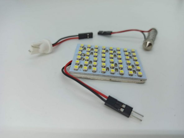 Araç İçi Oto Aydınlatma Tepe Lambası 48 SMD Led Panel Tavan Lamba