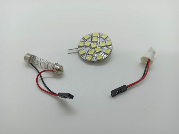SMD 5050 G4 15 Ledli ve 6 Ledli Proje Oto Tavan Spot Ampulü Lamba - 2