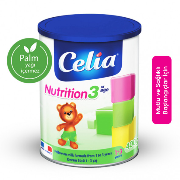 Celia Bebek Maması Celia Nutrition 3 Devam Sütü 400 Gr Doğumdan Itibaren ( 1 - 3 Yaş )