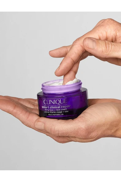 CLİNİQUE Smart Clinical Repair™ Lifting Etkili Yüz Ve Boyun Nemlendirici Krem 50ml | Hyalüronik Asit, Peptit - Resim 2