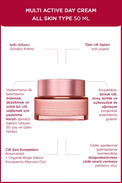 CLARİNS Multı Actıve Gündüz Kremi Tüm Cilt Tipleri İçin 50 ml - 1