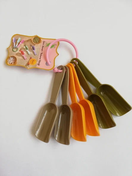 6’lı Renkli Plastik Baharat Ölçü Kaşığı Seti – Pratik Mutfak Ölçü Kaşığı ürün görseli 1